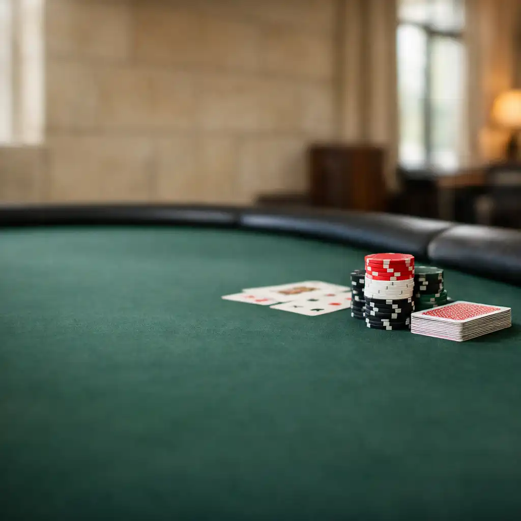 Physical poker table in the Card Lounge at Poker Wharf Twelve Apostles